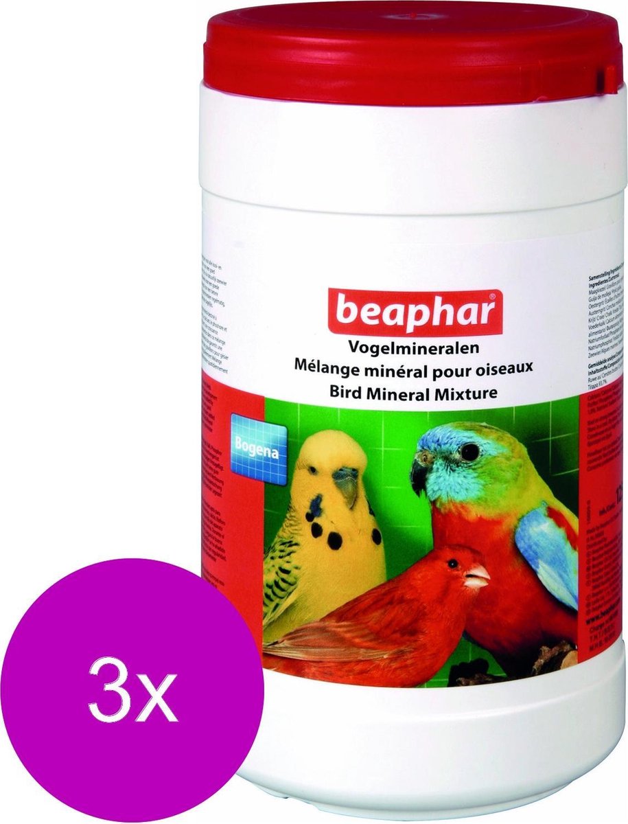Beaphar Vogelmineralen - Vogelsupplement - 3 x 1.25 kg