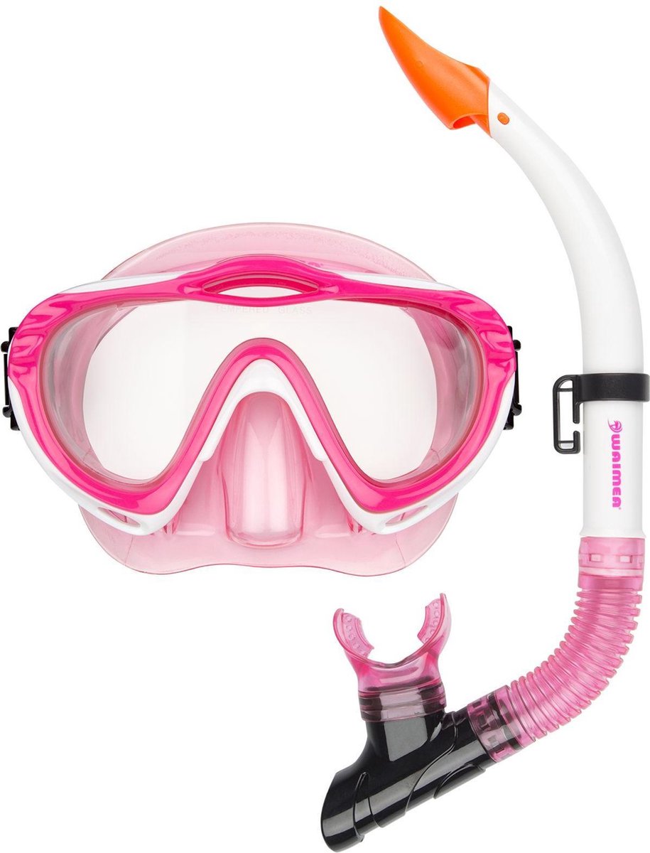 Waimea Duikmasker met Snorkel - Junior - Fuchsia/Roze/Wit
