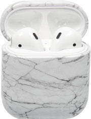 AirPods cover - Marmer - Hard Case Cover - Wit - Zwart - Geschikt voor Apple AirPods - Beschermhoes - AirPods Hoesje