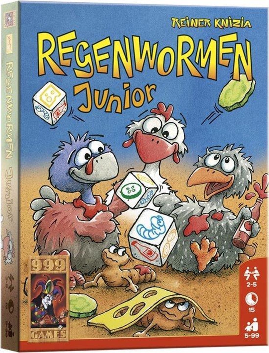 Regenwormen junior dobbelspel spel - party game spelletjes – gezelschapspellen kinderen - gezelschapspelen familie - cadeautjes voor meisjes jongens – dobbelspellen - spel kinderen - verjaardag cadeau meisje jongen kind 6 - 7 - 8 - 9 - 10 jaar