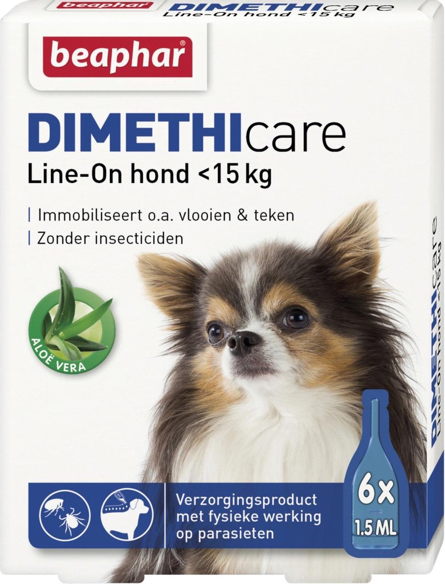 Beaphar Dimethicare Line-on Hond <15 kg - 6 Pipetten