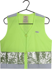 gofluo. Gloria Veiligheidshesje - Reflecterend hesje - Fluoriserend - Veiligheidsvest - Glitters - Reflectie jas - Zichtbaarheid in het donker - Veilig de weg op - Geel - 98
