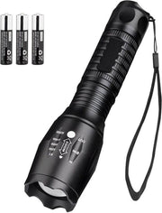 Zaklamp LED - 800 Lumen - Instelbare Focus - Inclusief 3 x AAA Batterijen - Waterdicht - voor Camping