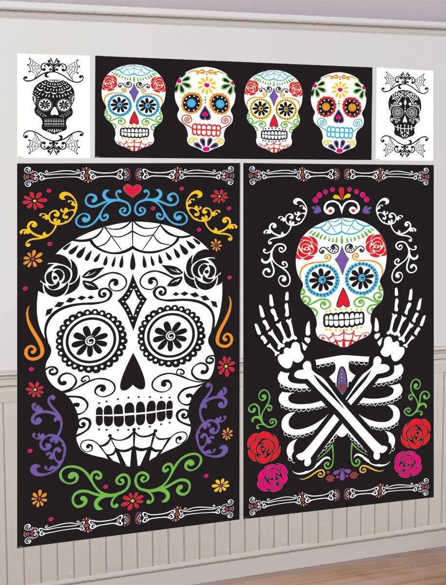 AMSCAN - 5 posters van het Mexicaanse doden festival - Decoratie > Muur-