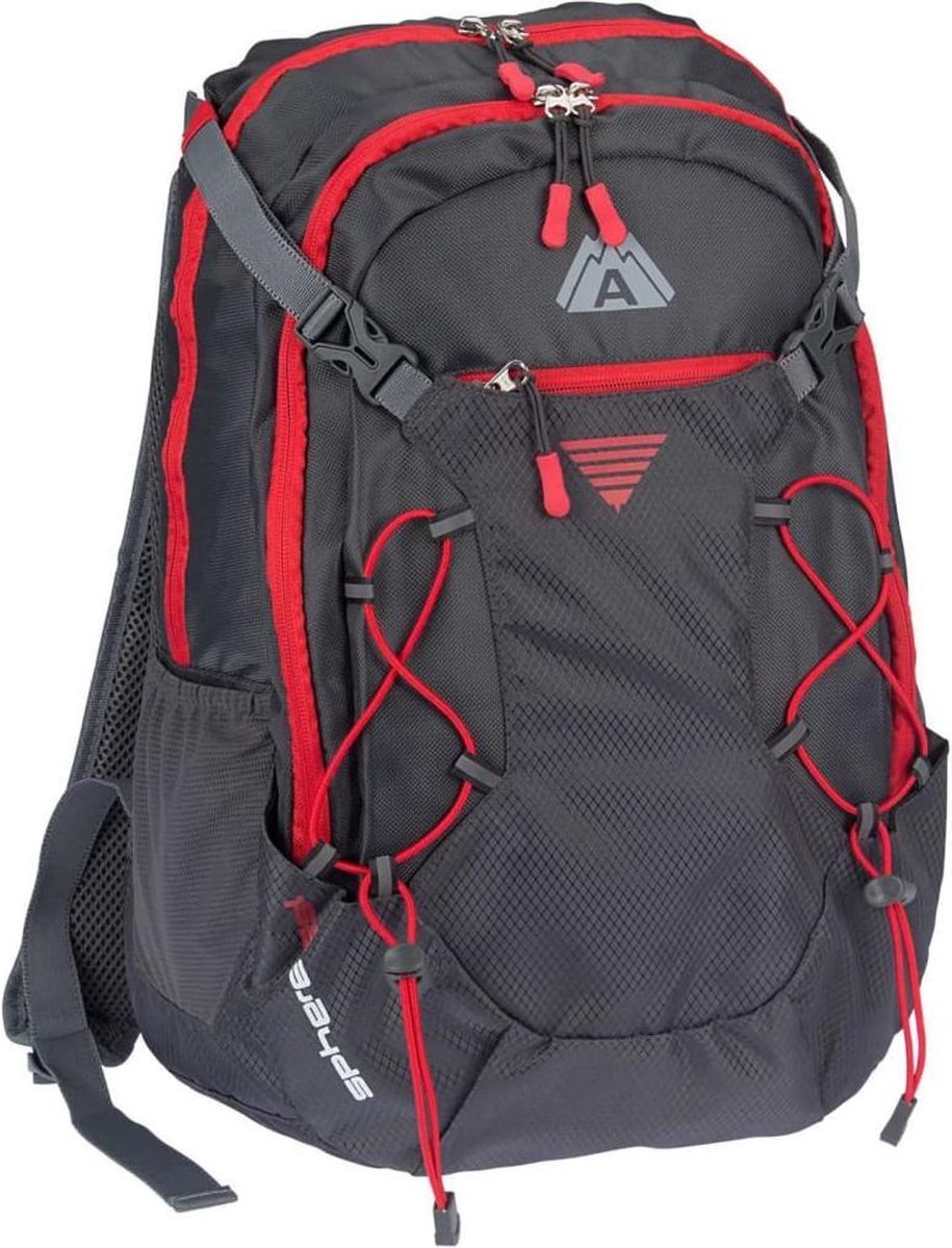 Abbey Backpack - Rugzak - 35 Liter - grijs/rood