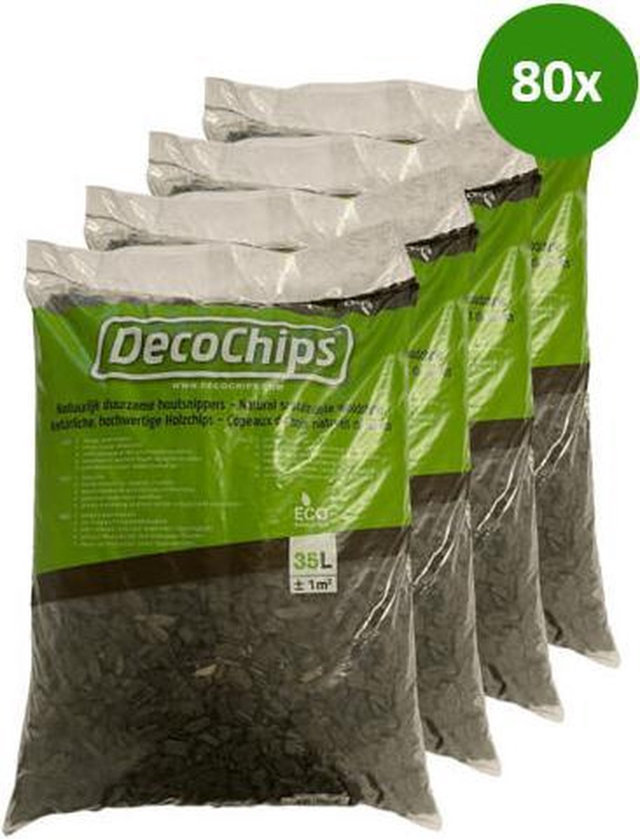 80 x 35L DecoChips Houtsnippers Zwart