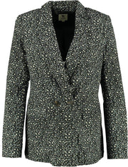 Garcia Meisjes Zwarte panterprint blazer - black - Maat XS