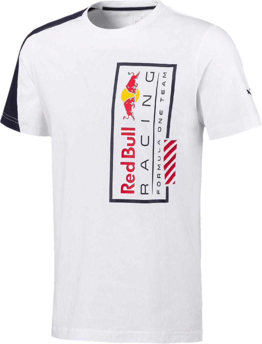PUMA Red Bull Racing Logo Tee+ Heren Sportshirt - Puma White - Maat L