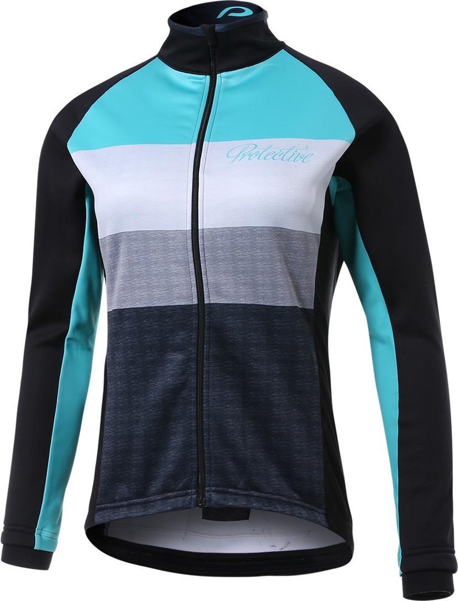 Protective Fietsjack Dames Polyester Zwart/blauw Maat 36