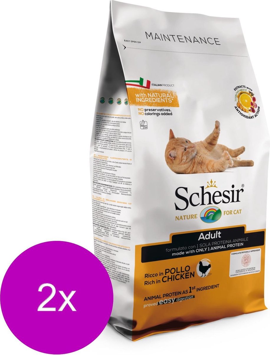 Schesir Cat Dry Maintenance Kip - Kattenvoer - 2 x 1.5 kg