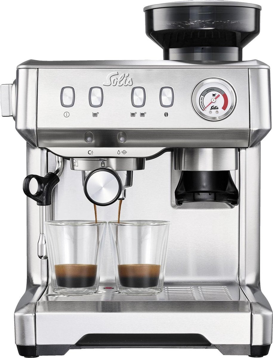 Solis Grind & Infuse Compact 1018 Espressomachine - RVS Pistonmachine