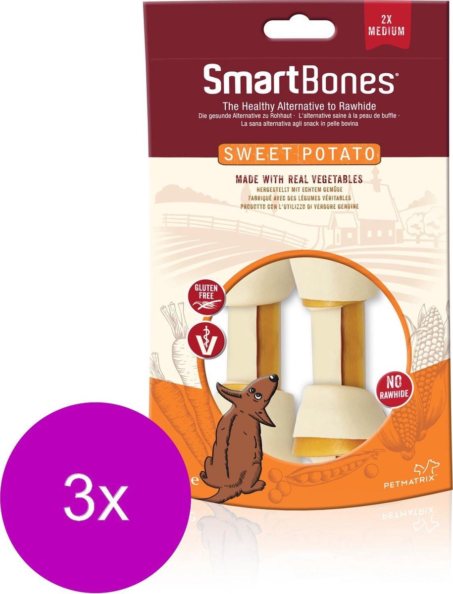 Smartbones Classic Bone Chews Aardappel - Hondensnacks - 3 x Medium