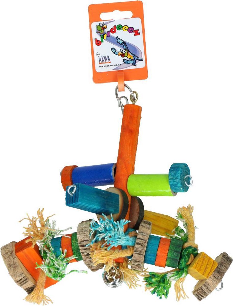Birrdeeez Bird Toy Small Wood Rope BT-014