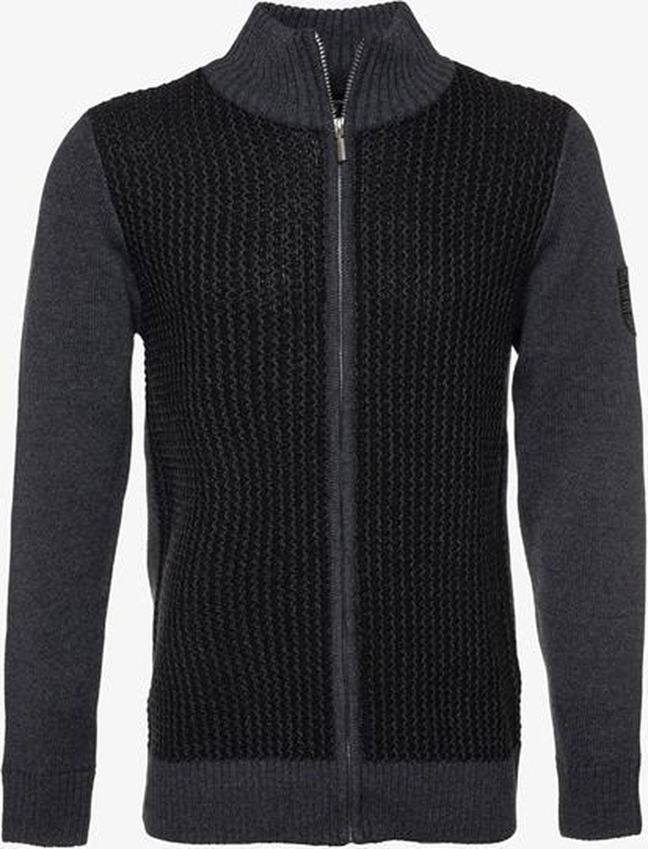 Unsigned gebreid heren vest - Zwart - Maat L