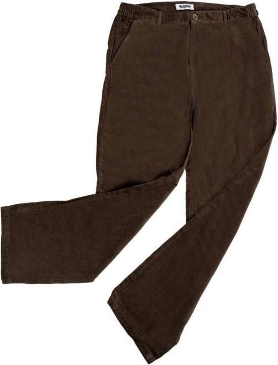 Stretch corduroy broek met elastische taille grijs maat 54