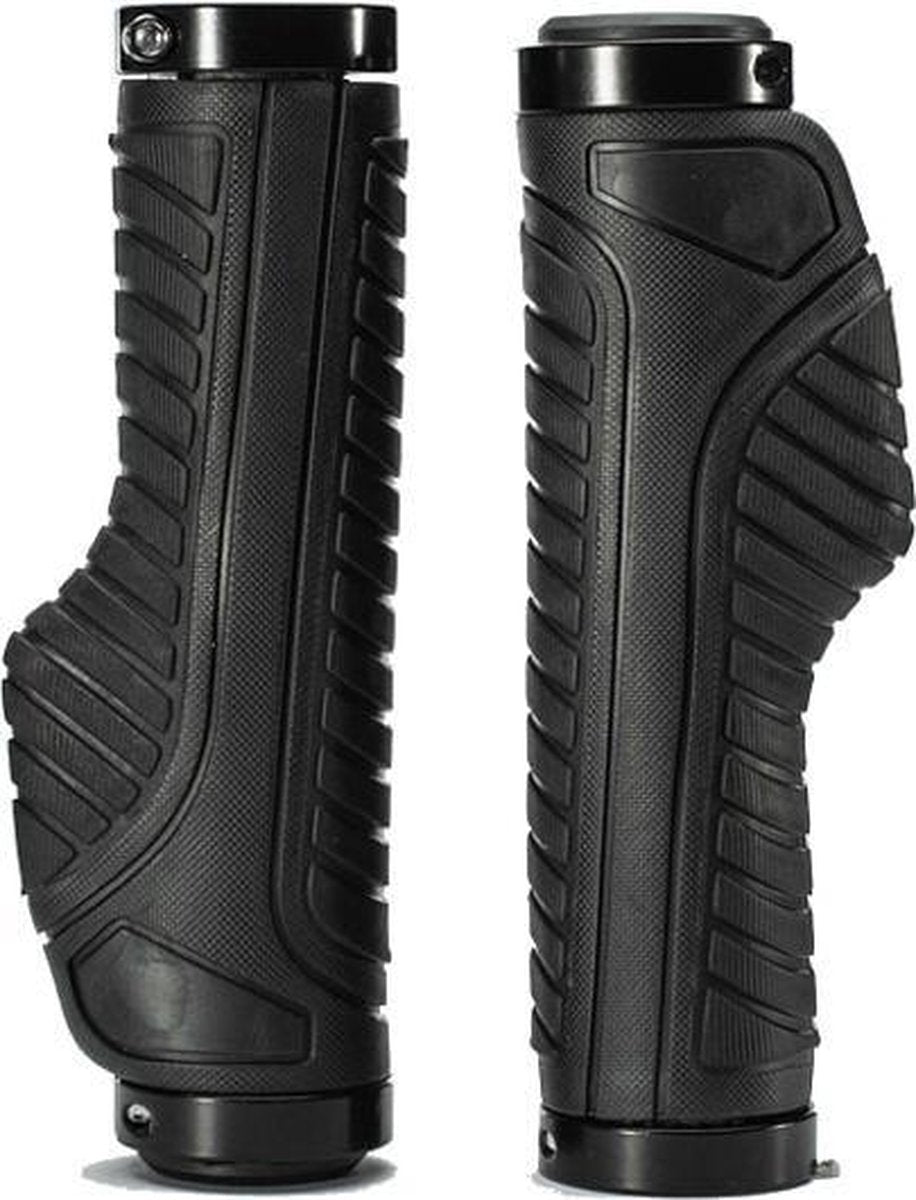Baymate Fiets Grips MTB Racefiets Double Lock Rubber Handvatten Anti-slip Schokabsorberende Soft Bike Grips Stuur BT1802BK Black