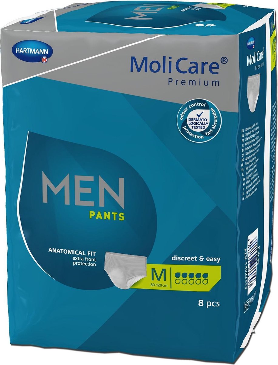 Hartmann Premium Pants Men 5 Gotas Paa+-al Masculino Talla M 8 Unidades Molicare