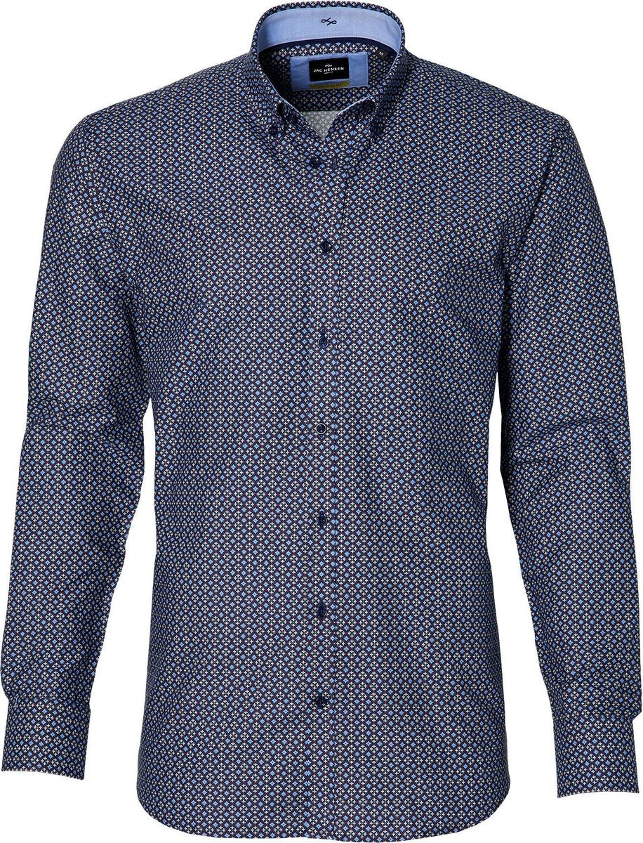 Jac Hensen Overhemd - Regular Fit - Blauw - 4XL Grote Maten
