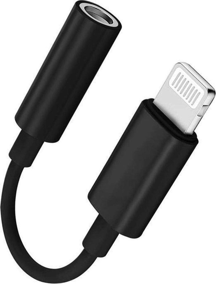 Adapter voor Apple iPhone 11/X/9/8/7 - Lightning naar jack 3 5mm - AUX naar Lightning - Met DAC chip - Geschikt voor iPhone 11- zwart