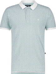 Haze&Finn Polo Korte Mouw Print Wit (MC15-0310 - White-RetroStripes)