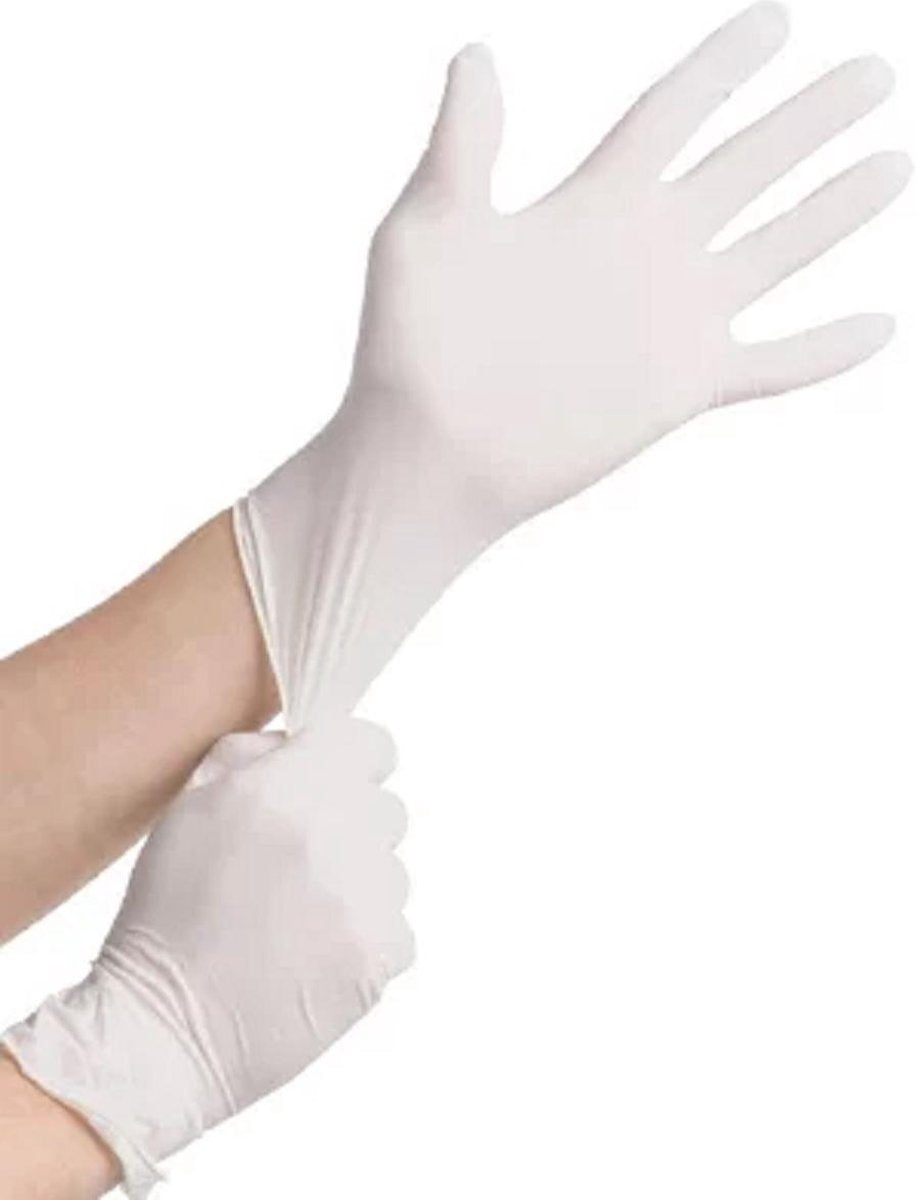 CMT latex handschoenen gepoederd - wit - S - 100 stuks