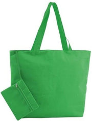 Polyester groene shopper/boodschappen tas 47 cm - Stevige boodschappentassen/shopper bag met rits