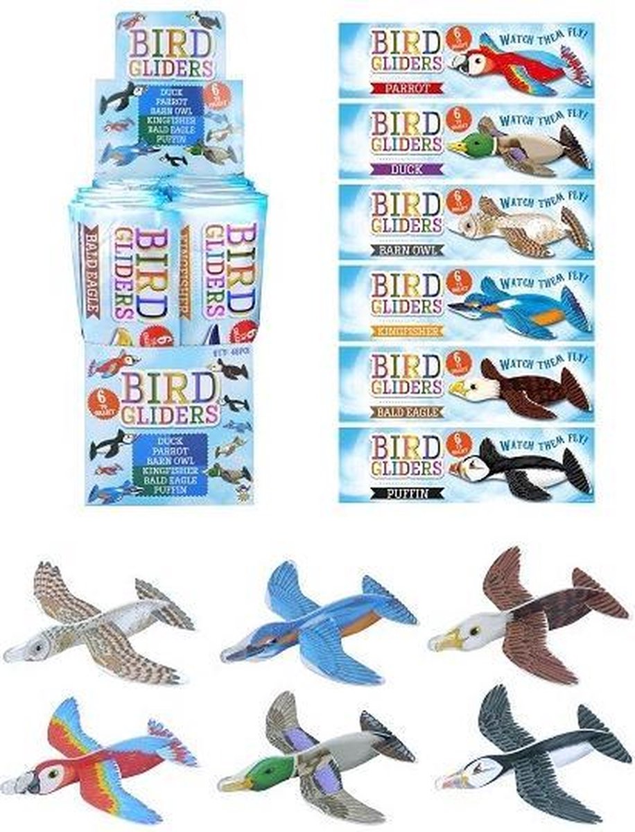 8 stuks foam vliegtuigjes vogels - uitdeelcadeautjes
