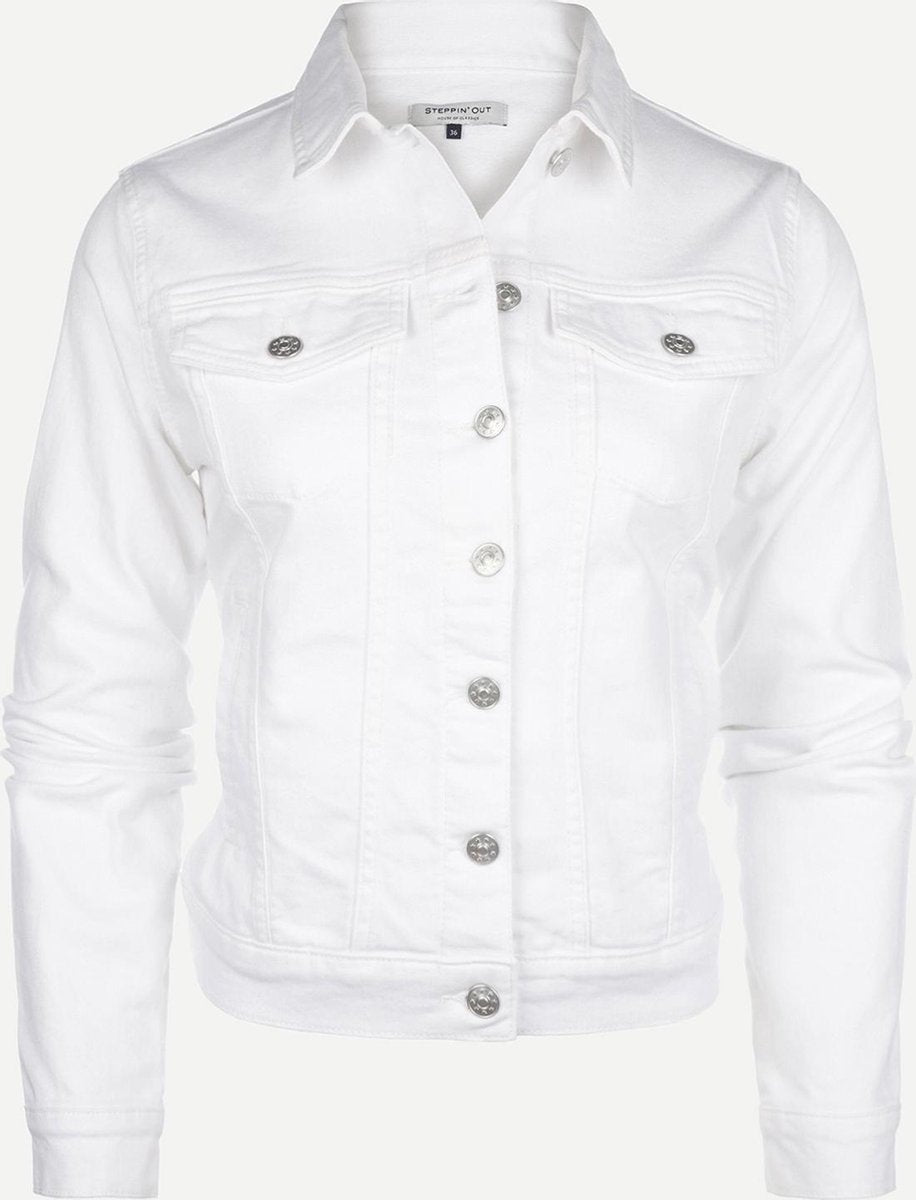 Steppin' Out Vrouwen Penny Jacket Wit Katoen Maat: 38
