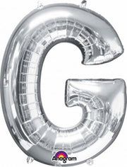 Letter G ballon zilver 86 cm