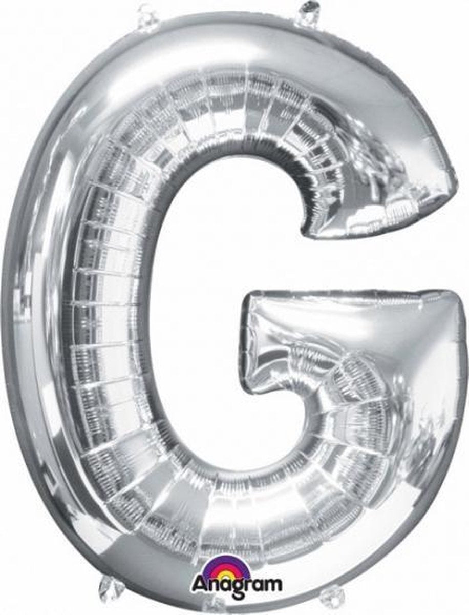 Letter G ballon zilver 86 cm