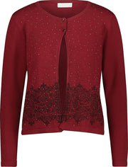 Cassis - Cardigan met strassteentjes en etnische motiefjes - Bordeaux