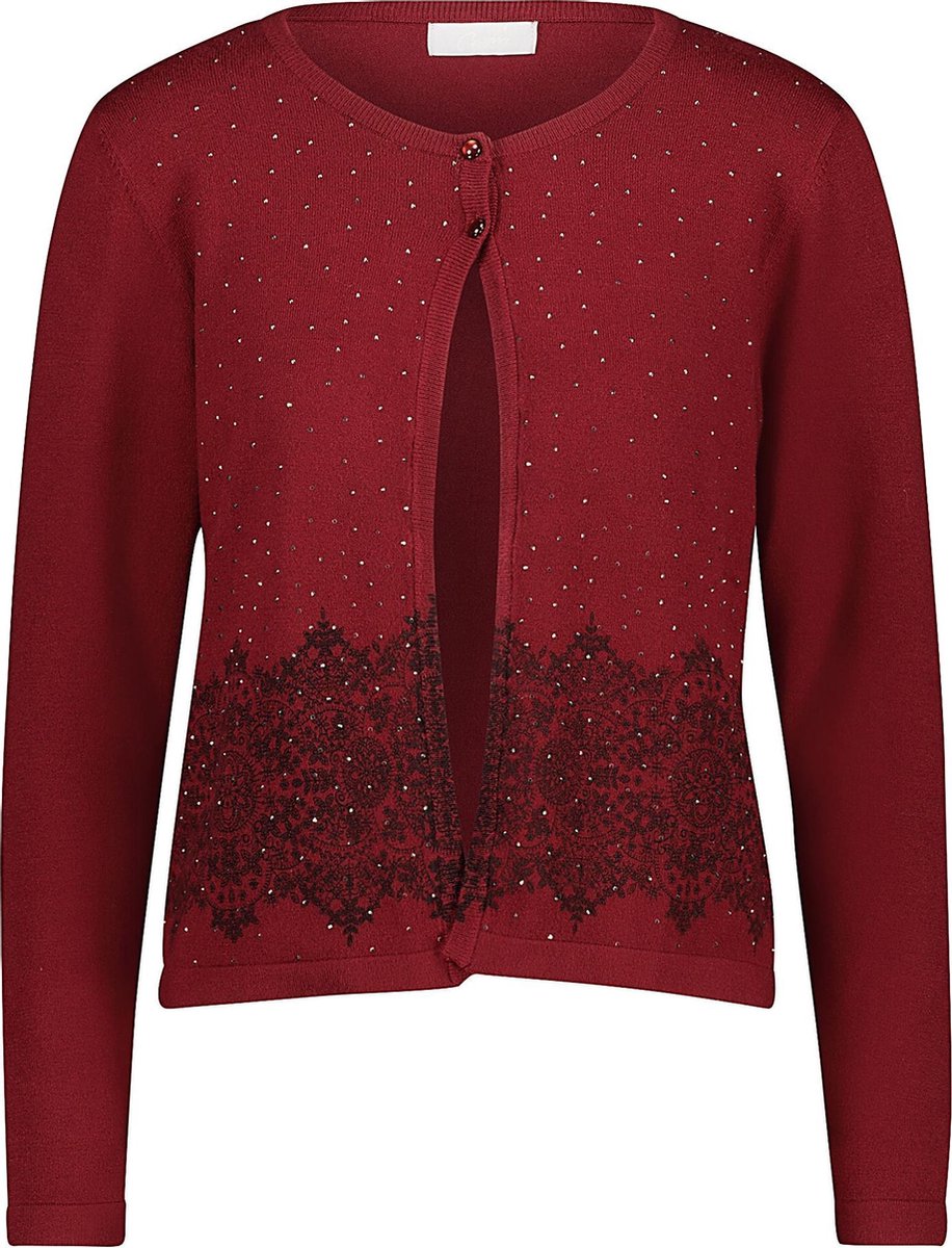 Cassis - Cardigan met strassteentjes en etnische motiefjes - Bordeaux