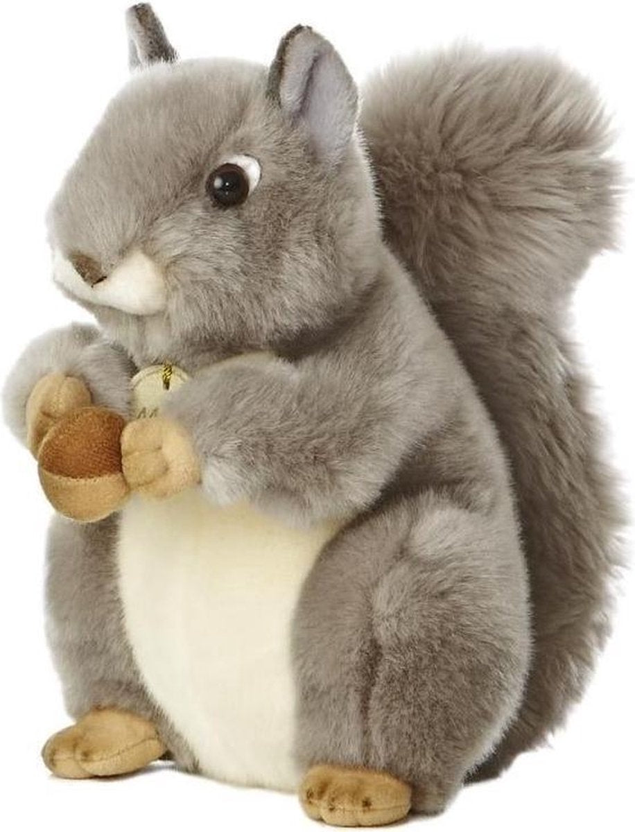 Pluche grijze eekhoorn knuffel van 26 cm - kinder speelgoed dieren knuffels