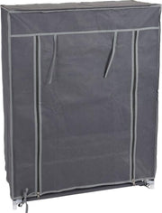 3x stuks mobiele opvouwbare kledingkasten/garderobekasten met grijze hoes 80 x 60 cm - Camping/zolder kasten - Opvouwbare kasten