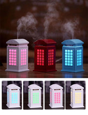 300ml ultrasone luchtbevochtiger | Telephone booth | USB | geurverspreider | etherische olie | Aroma therapie | 7 Kleuren LED Nacht lamp | Wit