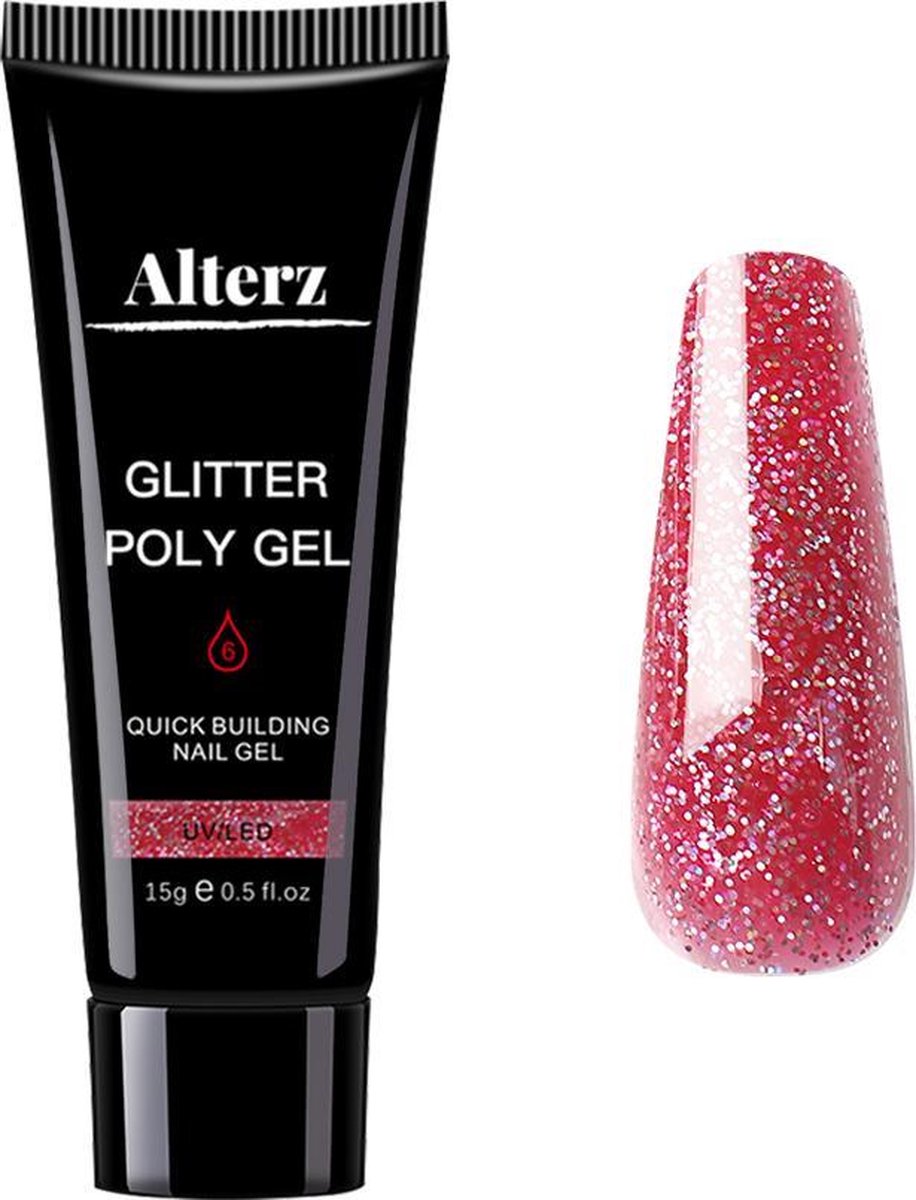 Alterz Polygel Glitter Fire - Polygel nagels - Polygel kleuren - Glitter - 15ml