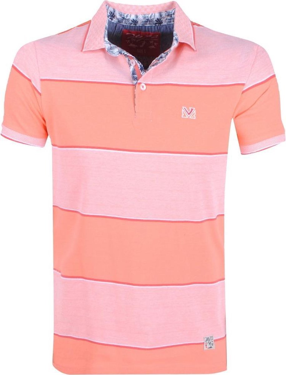 MZ72 - Heren Polo - Pitchy - Gestreept - Oranje