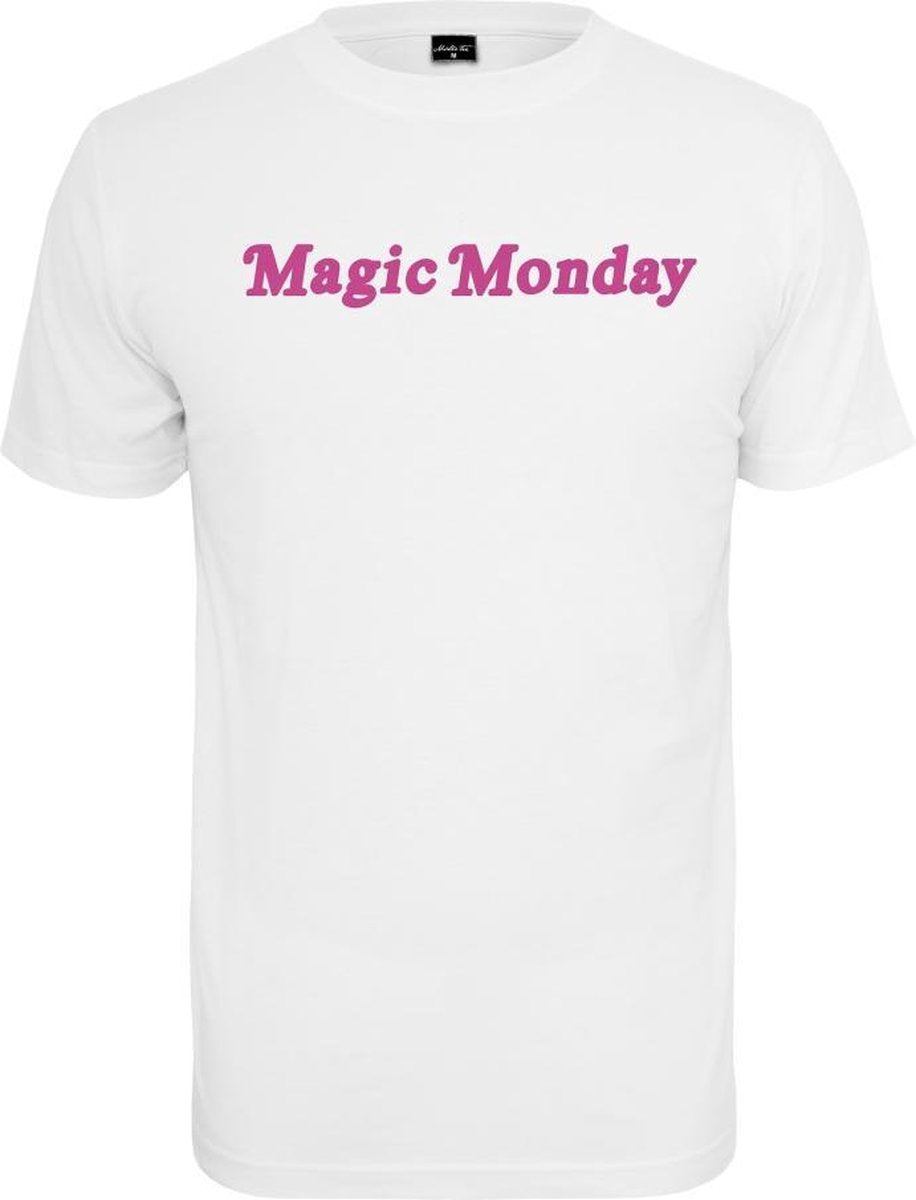 Urban Classics Dames Tshirt -M- Magic Monday Slogan Wit