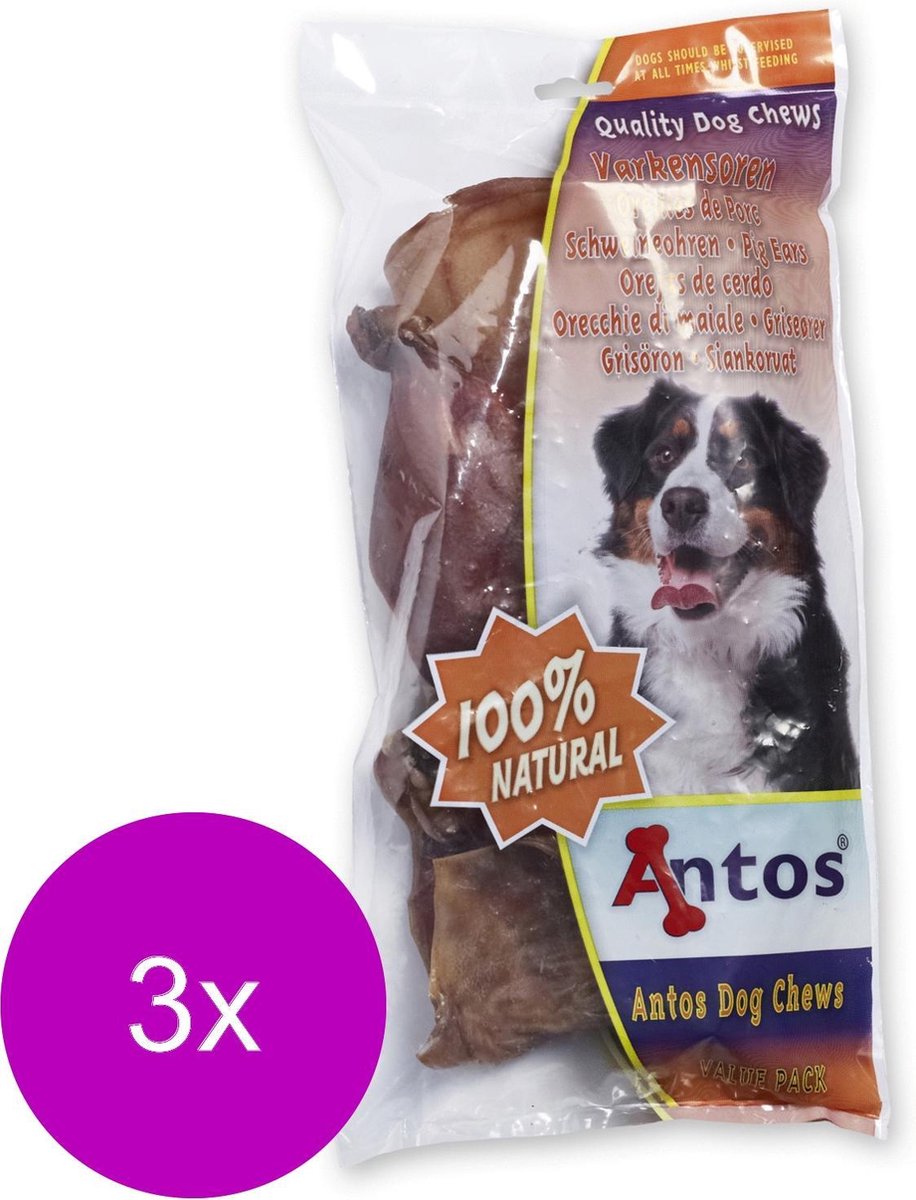 Antos Varkensoor Varken - Hondensnacks - 3 x 7 stuks