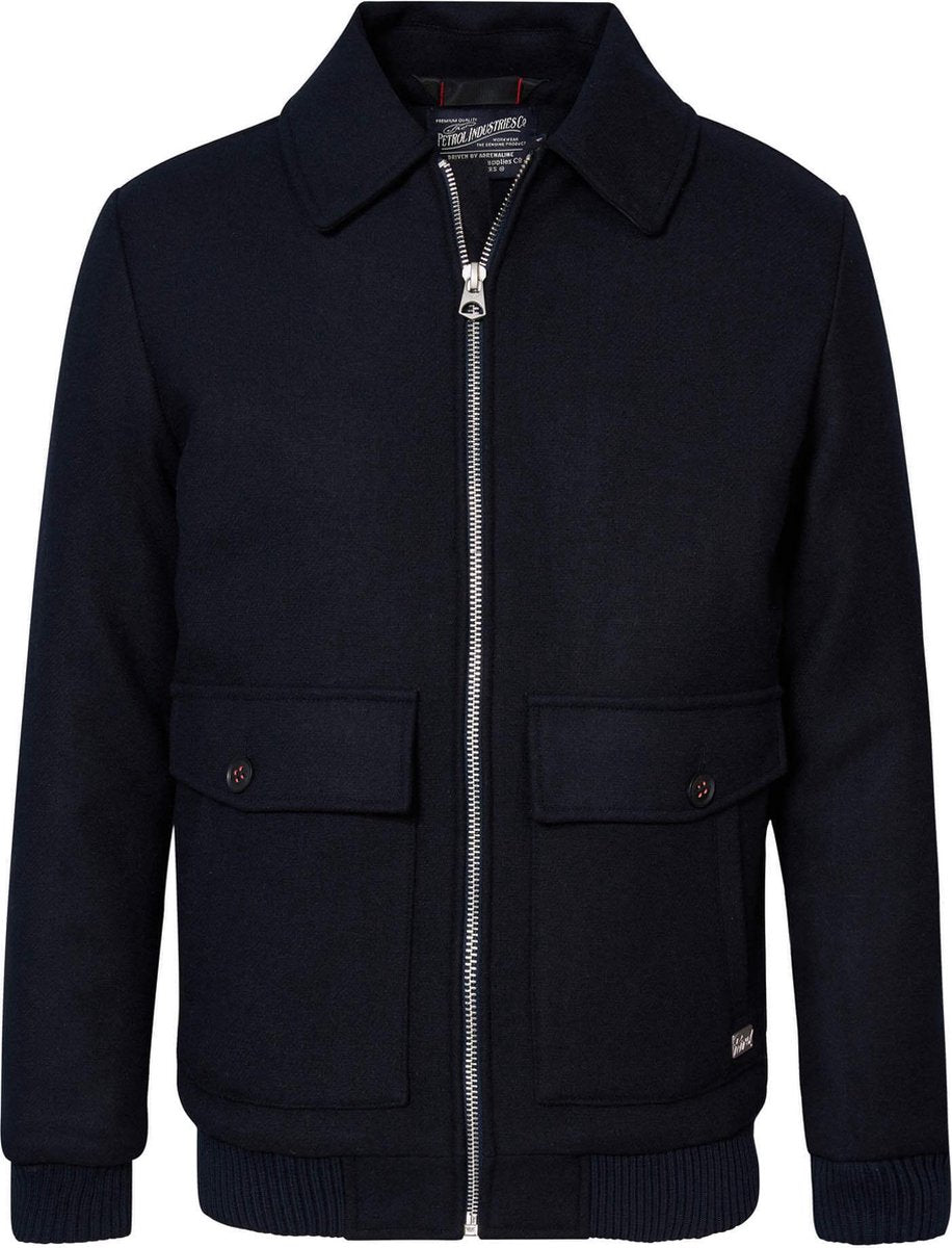 Petrol Industries - Heren Wollen jas - Blauw - Maat L