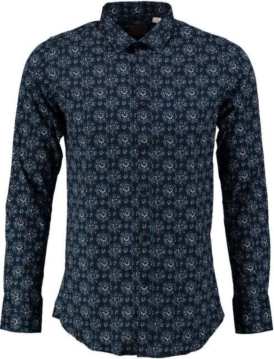 Dstrezzed blauw stretch overhemd valt kleiner - Maat  M