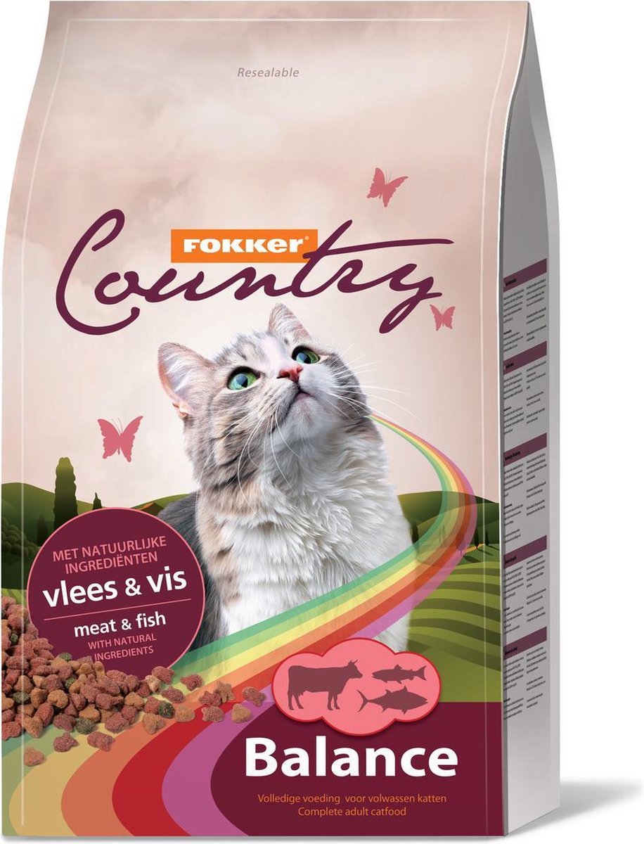 Fokker Country Balance - Vlees en Vis - Kattenvoer - 10 kg