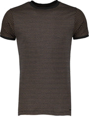 D-strezzed T-shirt - Slim Fit - Zwart - 3XL Grote Maten