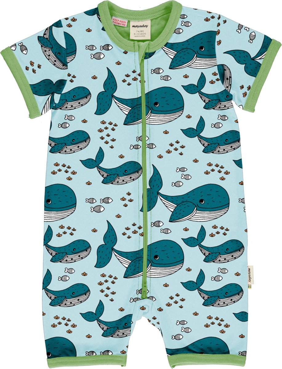 Rompersuit SS WHALE WATERS 74/80