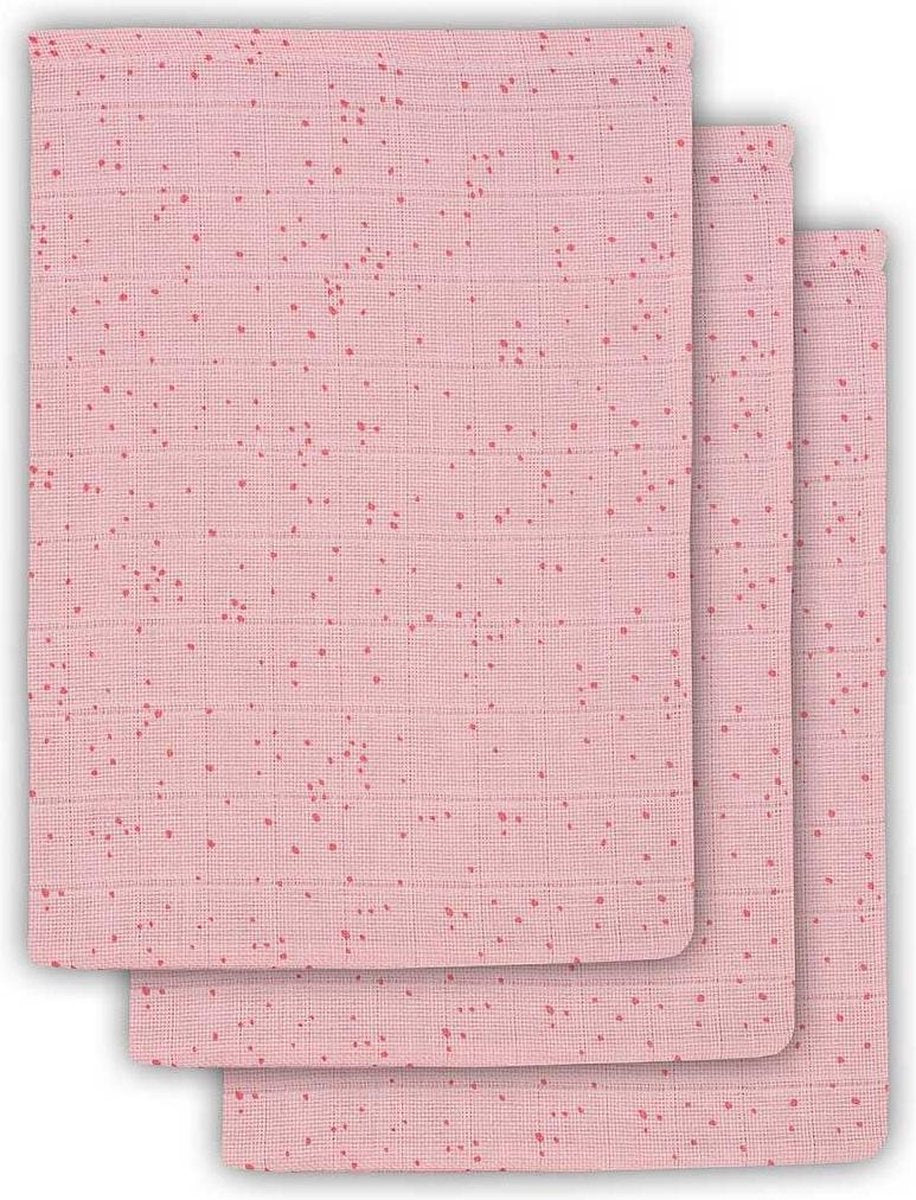 Hydrofiel washandje Mini dots blush pink (3pack)