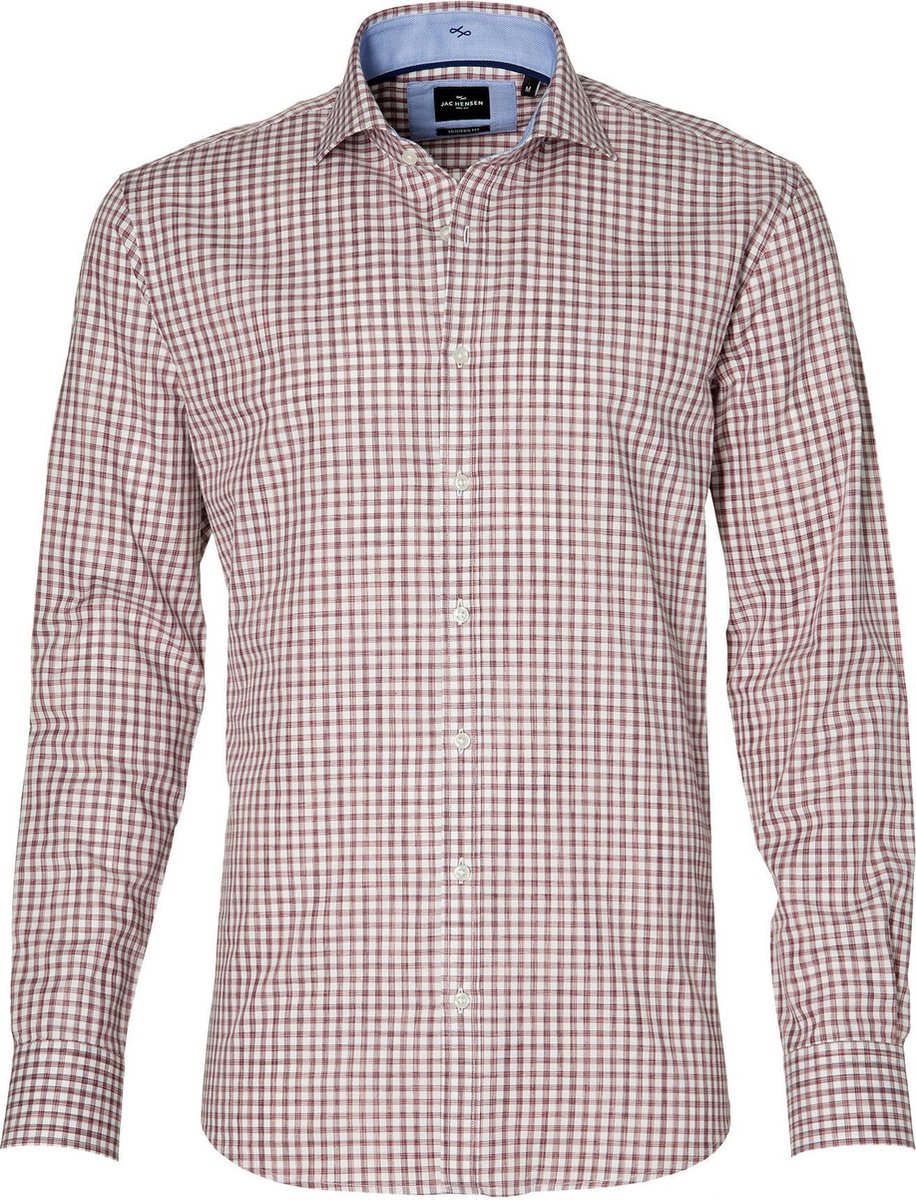 Jac Hensen Overhemd - Modern Fit - Rood - 3XL Grote Maten