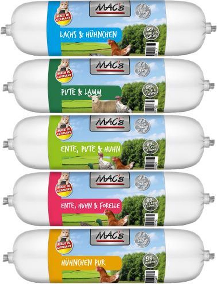 MAC’s Slagersworst Kattenvoer – Combideal – 5 x 300 gram