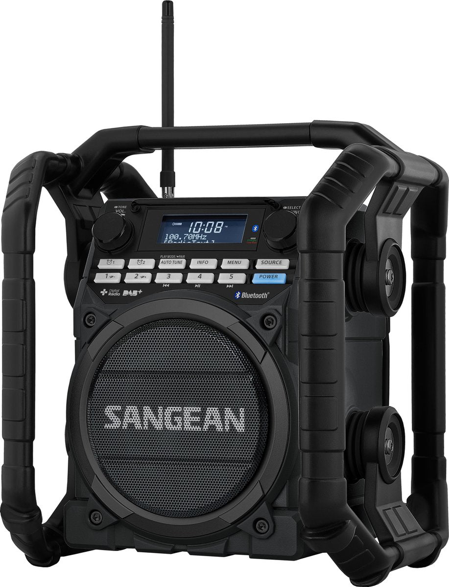 Sangean U-4-Draagbare Bouwradio DAB+ en Bluetooth - Zwart