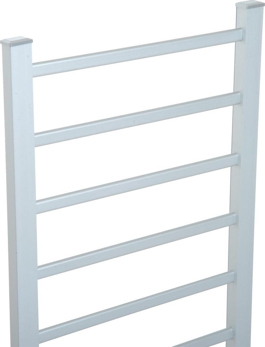 HOMCOM Verwarmde handdoekenradiator radiator 6 verwarmingsstaven zilver