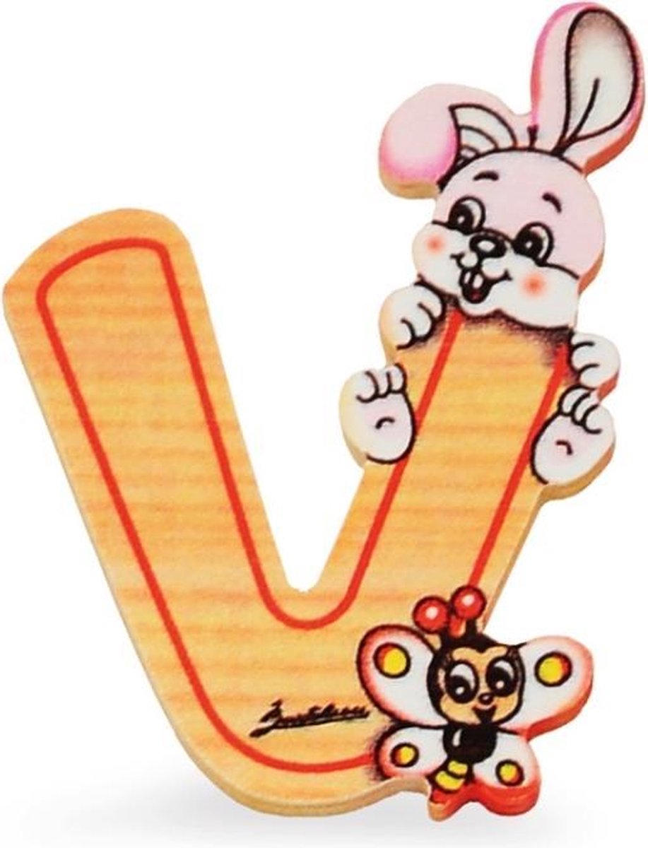 Alfabet letter hout groot V | Bartolucci